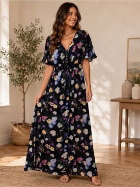 little mistress purple maxi dress Tulle Little Mistress Rose Chiffon Lace Maxi Dress Chiffon Dress Little  Mistress Lavender Dress Lavender Chiffon